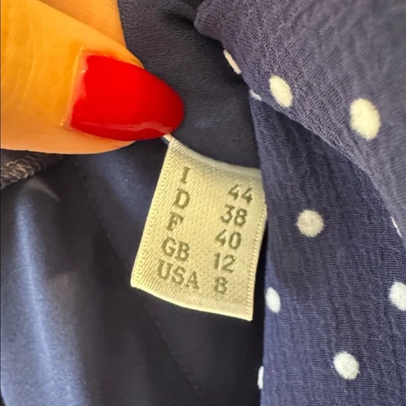 Philosophy Di Lorenzo Serafini Printed Double Creponne Polka Dot Dress, Size 8 - Picture 7 of 8